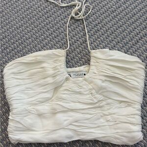 ZARA White Ruched Women's Top